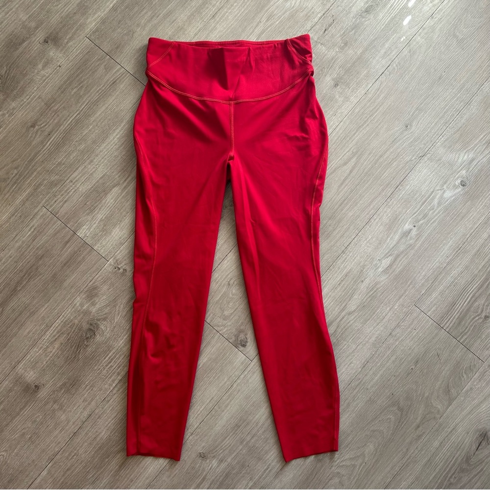 Lululemon Athletica Dark Red High waist Red Leggings Base Pace Crop
